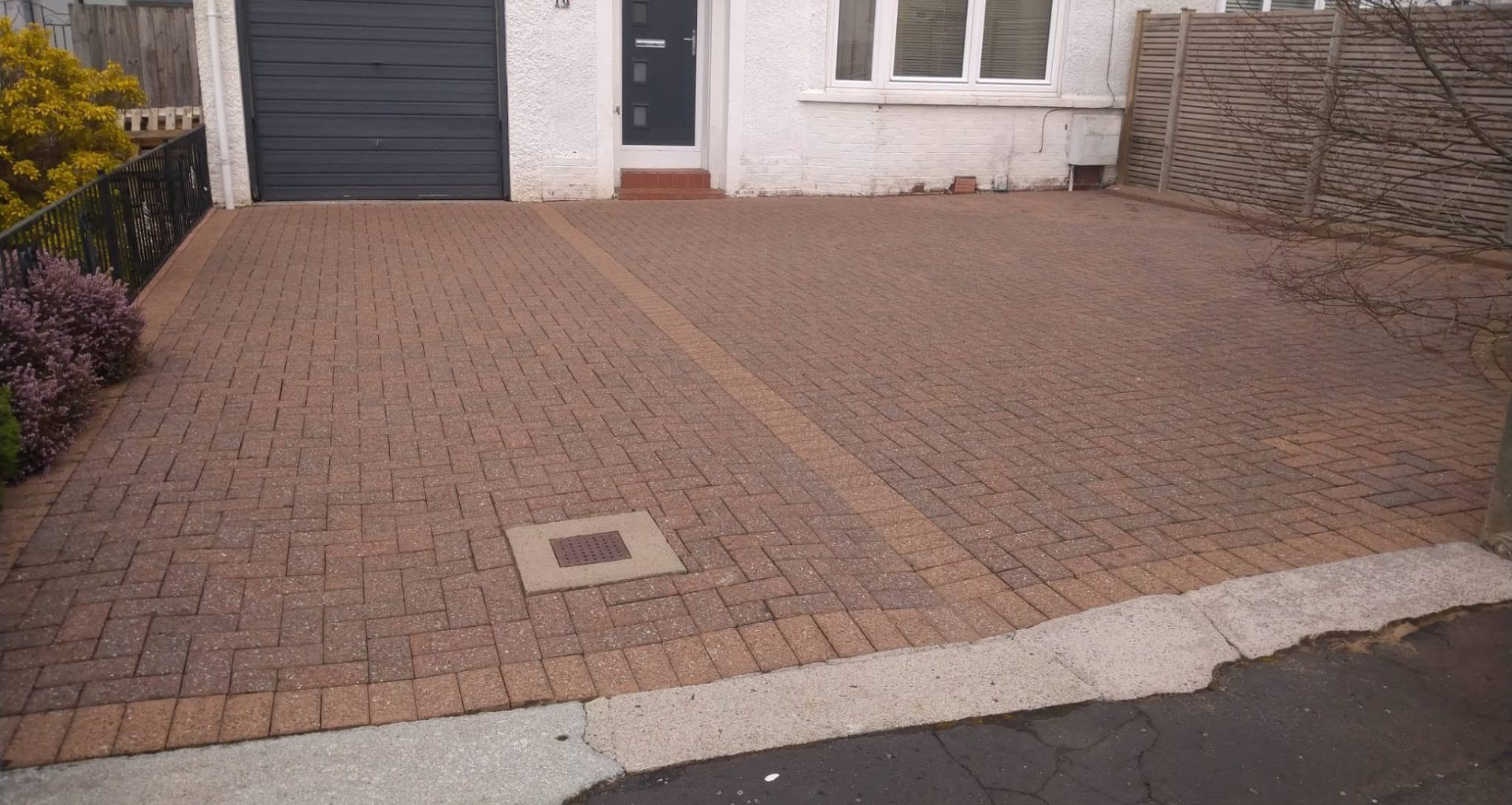 Block-paved driveway after a full clean