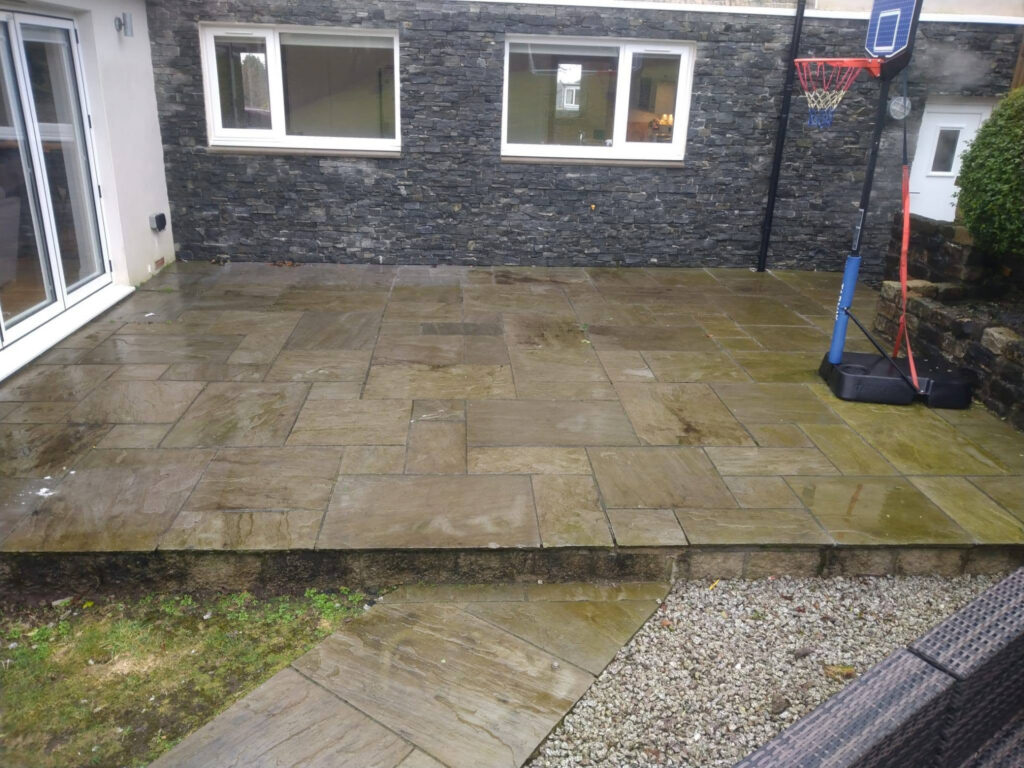 Patio cleaning — before